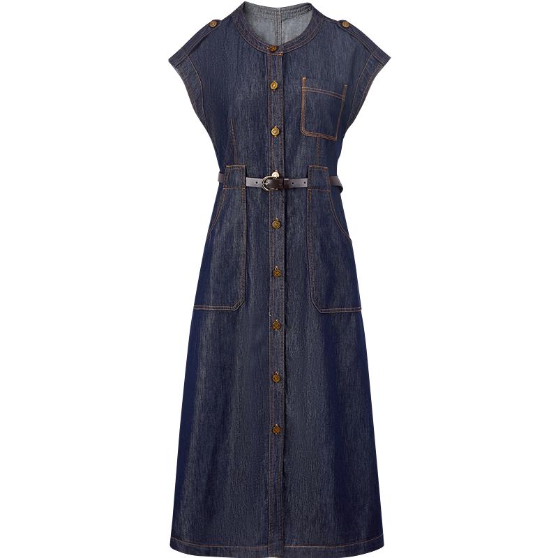 Joeone Annacou Women s Belted Sleeveless Commuter Dress L