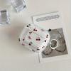 Cute Cherry Bow Pattern Suitable for Airpods 3 2 1 Pro 2 4 Pro3 Transparent Headphone Protective Case with Silver Ring Buckle