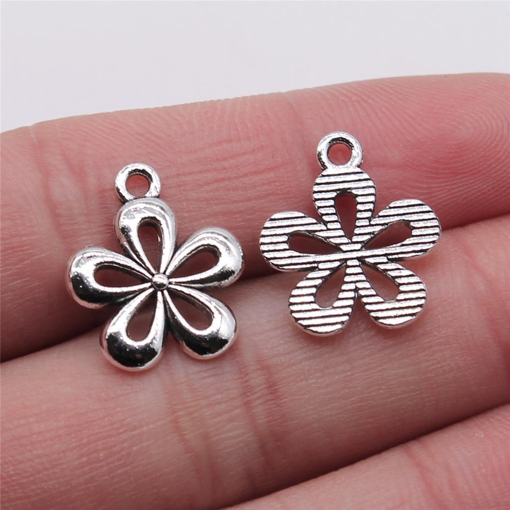 20 Stück Blumenanhänger Antiksilberfarbe Sonnenblumenanhänger Schmuck DIY Gänseblümchen-Anhänger Für Armbandherstellung