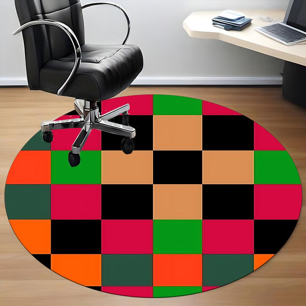 1pc Checkerboard Carpet for Office, Non-slip, Soft and Durable Office Rug, Perfect for Office yy260128097