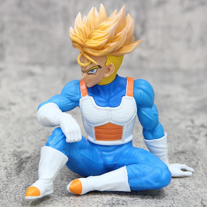 Dragon Ball Super, Sitting Trunks Model Figure, Super Saiyan Big Special Animation Peripheral Ornament Gift