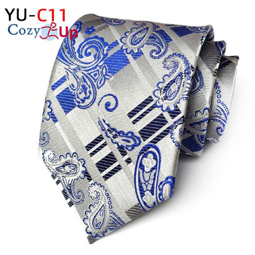 3.15" Fashion Striped PaisleyTie Men Flower Necktie for Wedding