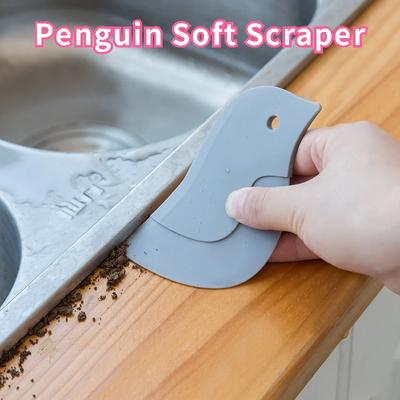 Penguin Soft Scraper Pan Cleaning Scraper Kitchen Dirty Fry Pan Dish Pot Cleaning Brush Washing Scraper Kitchen Cleaning Tools