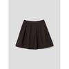 Pleated Mini Skirt Brown