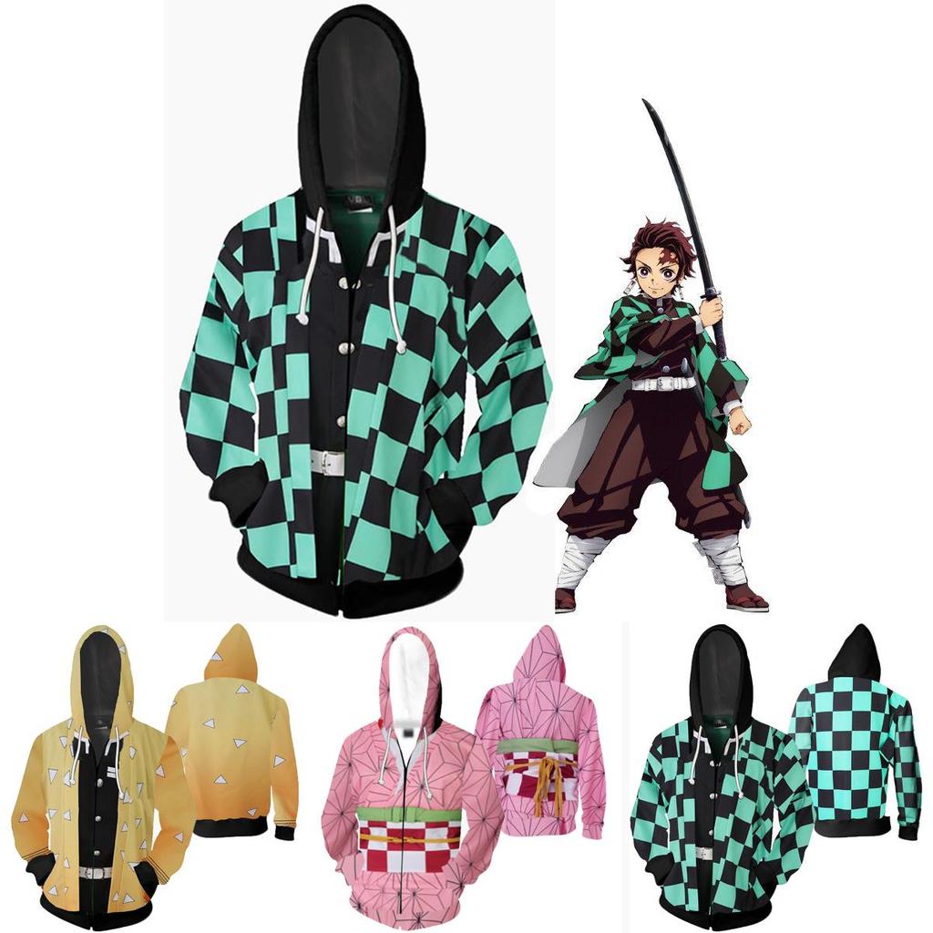 Demon Slayer Kimetsu No Yaiba Vibrant Soft Zipper Up Hoodie For Comfort