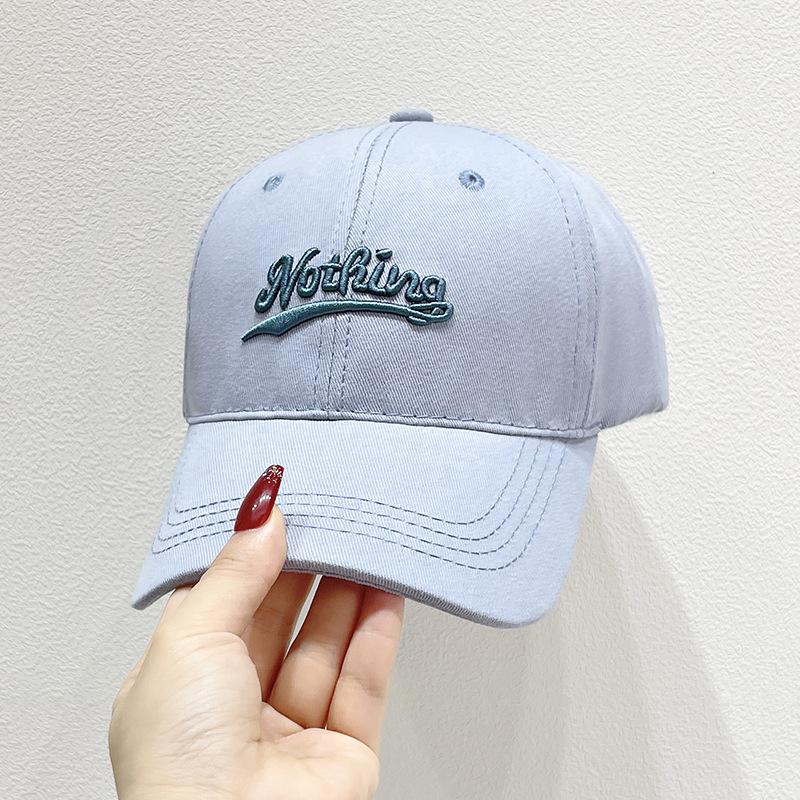 

Бейсболка женская с вышитыми буквами, большая окружность головы, солнцезащитный козырек, студенческая кепка-утконос, мужская, для пары Adjustable светло-синий