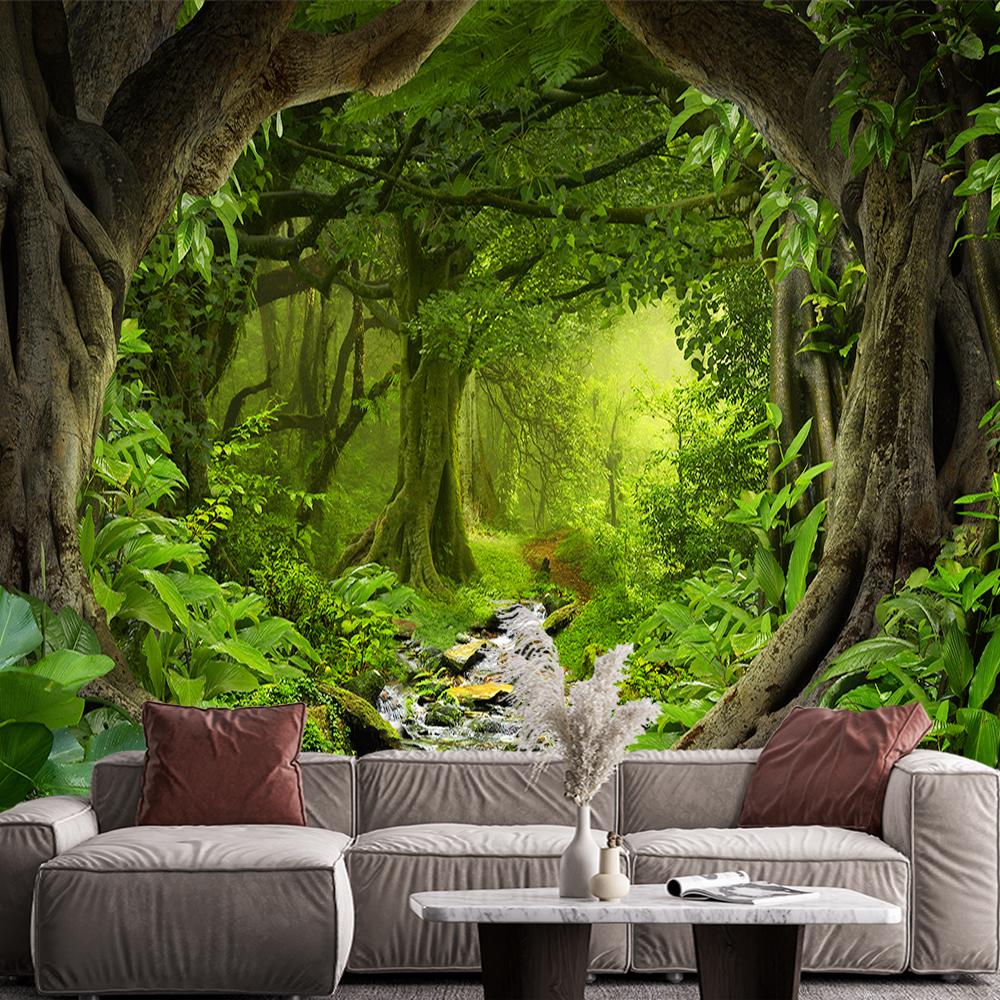 Large Forest Wall Mural Nature Scenery Wall Mural For Bedroom Living Room Murals Forest Wallpaper Home Decor