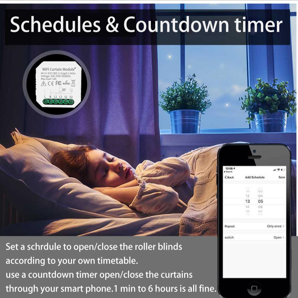 Inteligentní ovladač záclon Graffiti WiFi Dvoucestný ovladač Mini Curtain Modification Mobilní dálkové hlasové ovládání