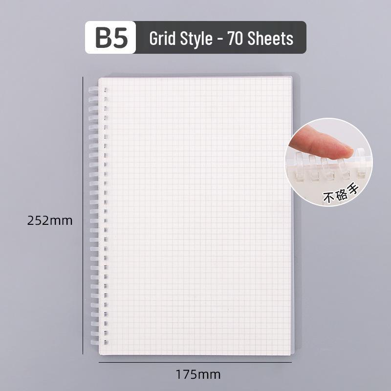Creative B5 Thick Soft Rubber Coil Notebook for Students - A5 Horizontal Lined Grid Diary Stationery