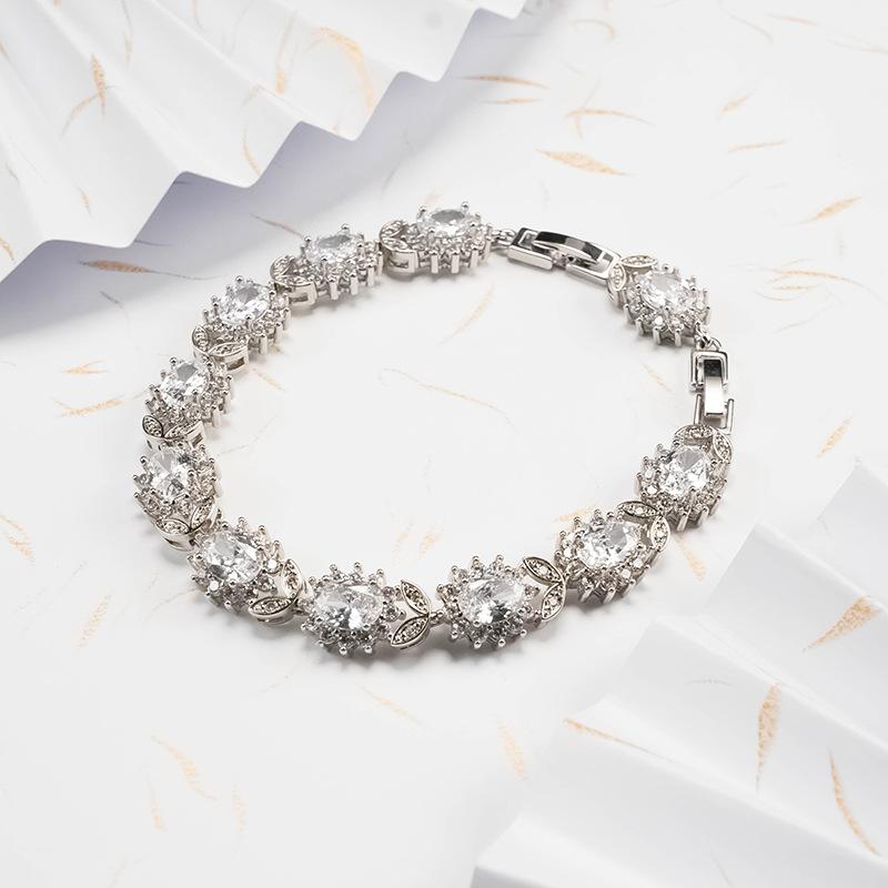 2026 Zircon Bracelet, Versatile Fashion Light Luxury Men's and Women's Gold-plated Crystal Bracelet, Jewelry Silver Jewelry.
