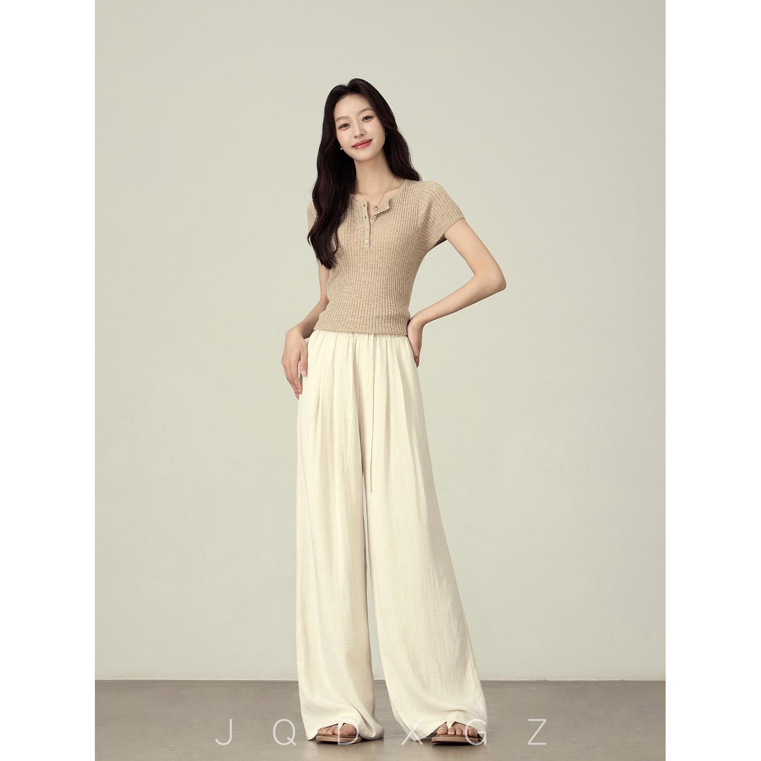 Women s Small Linen Wide-Leg High-Waisted Summer Pants Extra Large