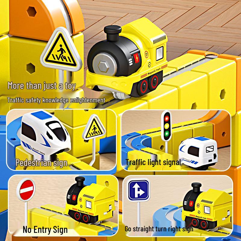 Трансграничный автомобиль на магнитной трассе: 3D, Антигравитационный, Строительный набор Электрический поезд для детей