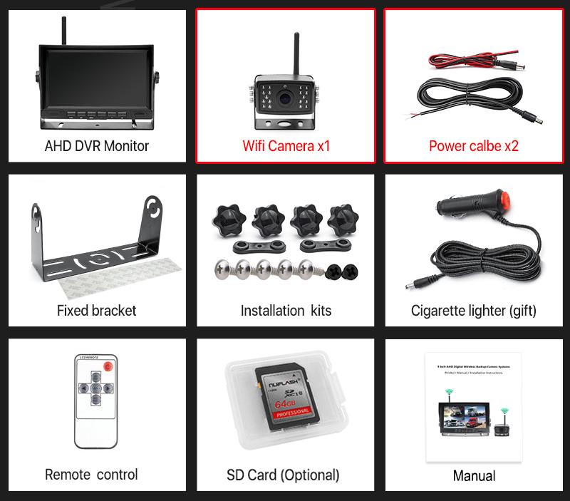 

GreenYi 4-канальный автомобильный цифровой видеорегистратор с монитором и беспроводной камерой заднего вида AHD для грузовиков/прицепов/автобусов/домов на колесах/пикапов No SD Card