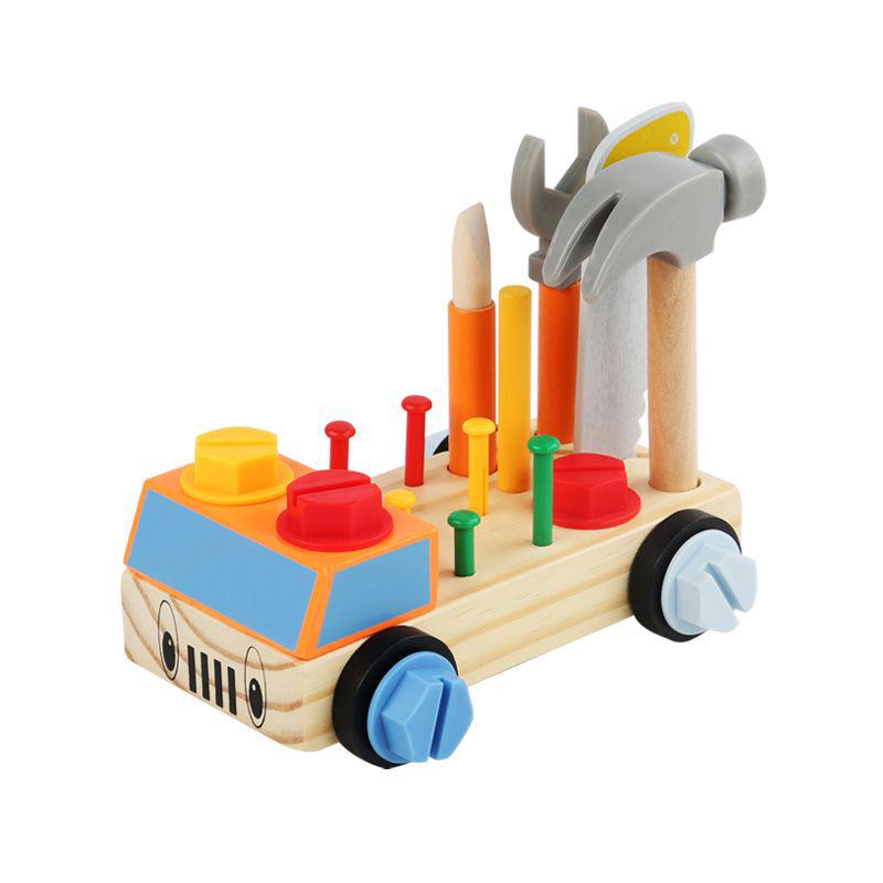 Kids' Wooden Tool Cart for Assembly and Repair