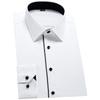 2025 Spring/Summer Men's Iron-Free White Long Sleeve Business Casual Shirt - Plus Size Available