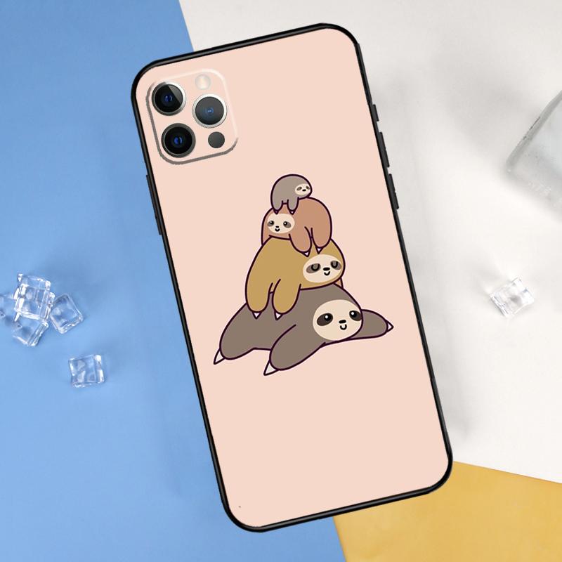 Sloth Cute Animal Phone Case For iPhone 16 Pro Max 13 12 Mini 11 14 15 Pro Max XR 16 15 Plus 16e Cover Shell
