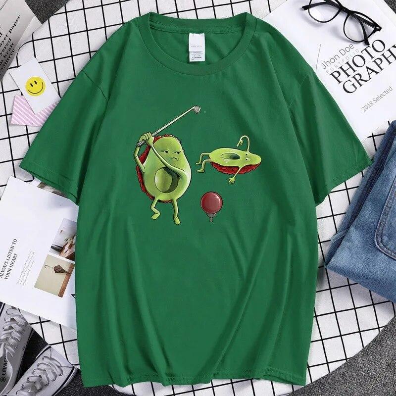 Funny Avocado Fashion T-Shirts Unisex Harajuku Breathable Casua