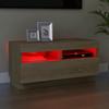 Vidaxl Szafka Tv Z Oświetleniem Led, Dąb Sonoma, 80X35X40 Cm