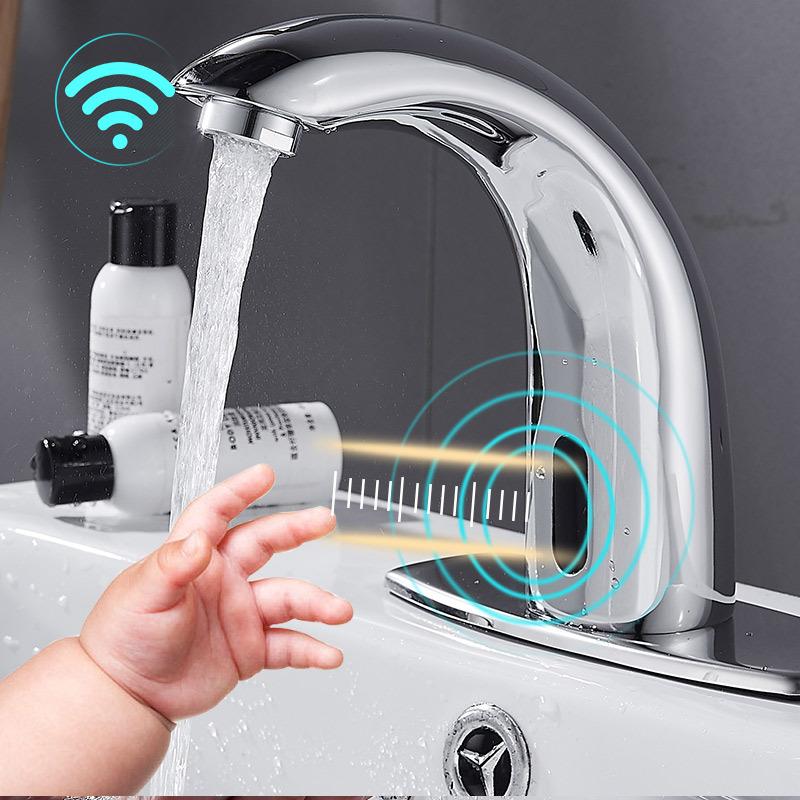 Copper Automatic Sensor Bathroom Tap Automatic Infrared Sensor Sink Tap Hotel Public Toilet Single Cold Wash Basin Faucet