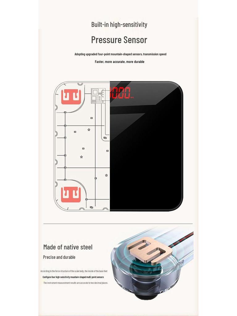 Durable Rechargeable Digital Bathroom Scale: Accurate Smart Body Fat Scale for Women