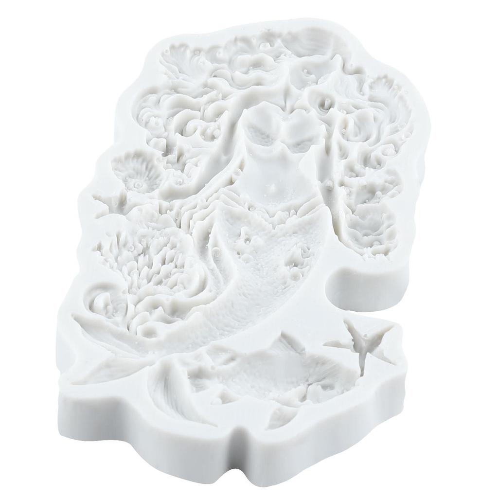 Meerjungfrau Silikonform Fisch Seestern Fondantformen Kuchen Dekorationswerkzeuge Cupcake Topper Süßigkeiten Zuckerhandwerk Gum Paste Polymer Clay