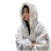 Autumn and Winter New Imitation Rabbit Fur Hooded Fur Jacket Men's and Women's Couples Thickened Cotton Clothes Trendy Coat Padded Sweater
