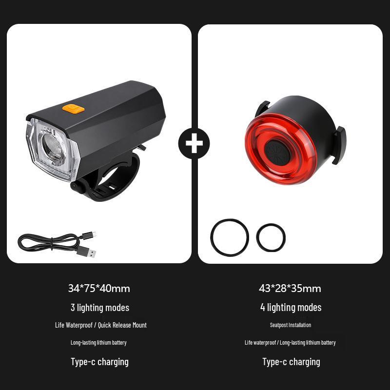 Rechargeable Rainproof Mountain Bike Front Light for Night Riding