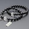 Buddhist Altar Shop Takita Shoten Buddhist Prayer Beads, Jodo Sect, Formal Prayer Beads for Men, Black Onyx with Dragon Carvings and Genuine Crystal,