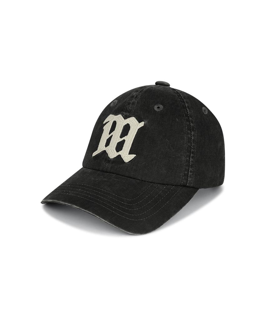 MAHAGRID Vintage Washed M Ball Cap Black(Mg2Gsmab35A)