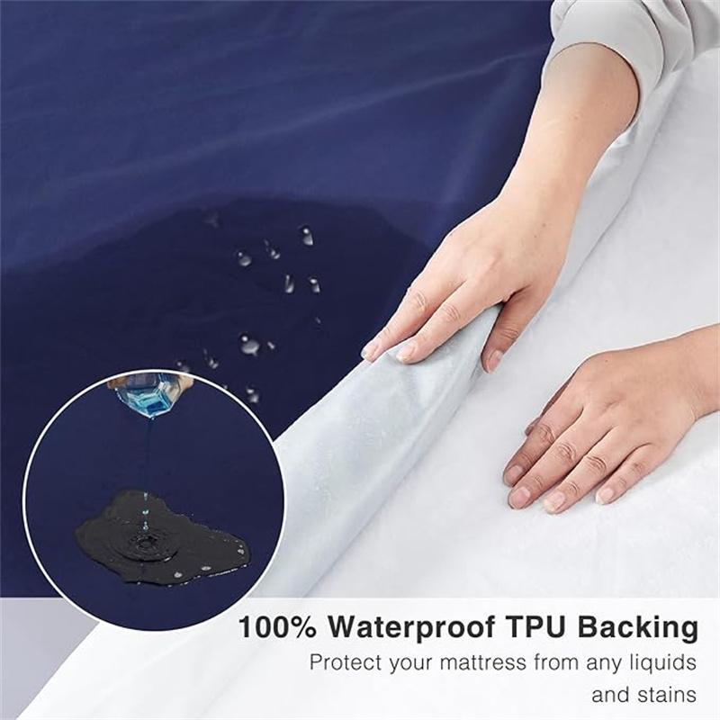 2026 Solid Color Waterproof Bed Sheet Anti Water Dust Bed Mattress Cover Bedcloth Bedding Set Bedspread Quilted Sheet
