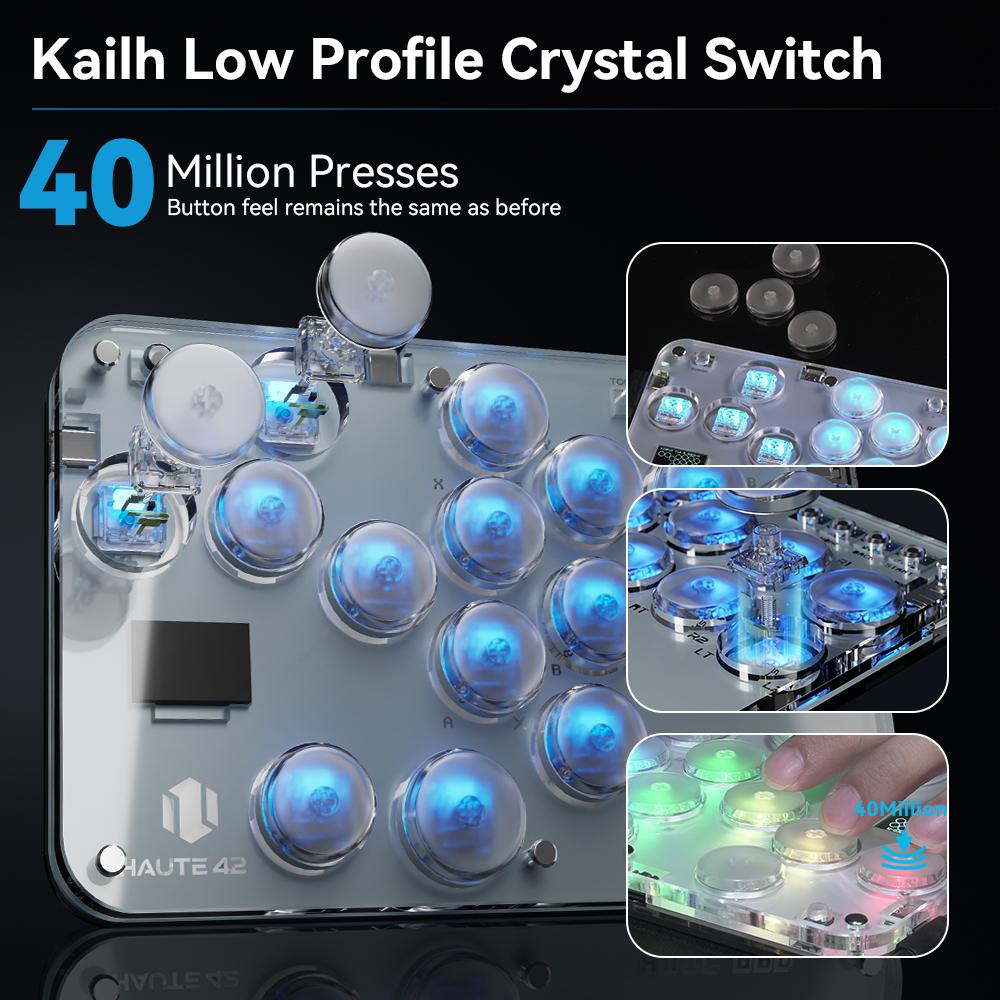 Haute42 Arcade Joystick Hitbox Leverless Controller Fight Sticks For PC / Ps4 /Switch Mini Hitbox Fighting Game Arcade Stick