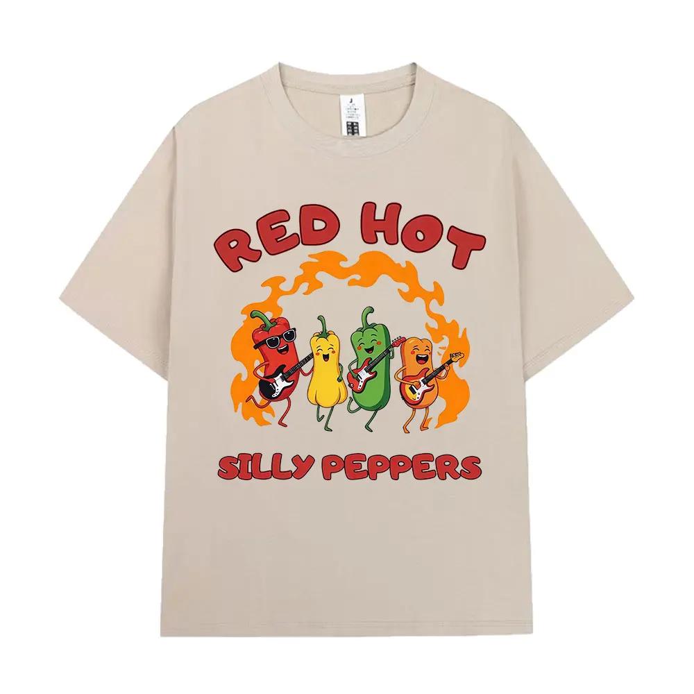 

Funny Red Hot Silly Peppers Fashion Graphics Tees Women T Shirts Summer Casual Harajuku Aesthetic Oversized Tshirts S