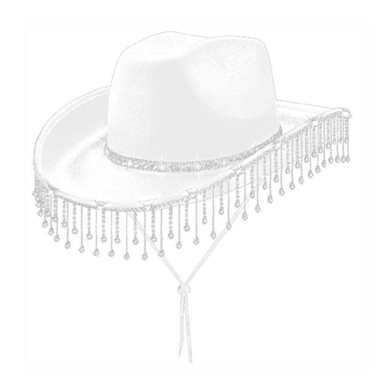 Gleaming Bride Hat Sparkly Cowboy Hats Rhinestones Panama Hat for Party