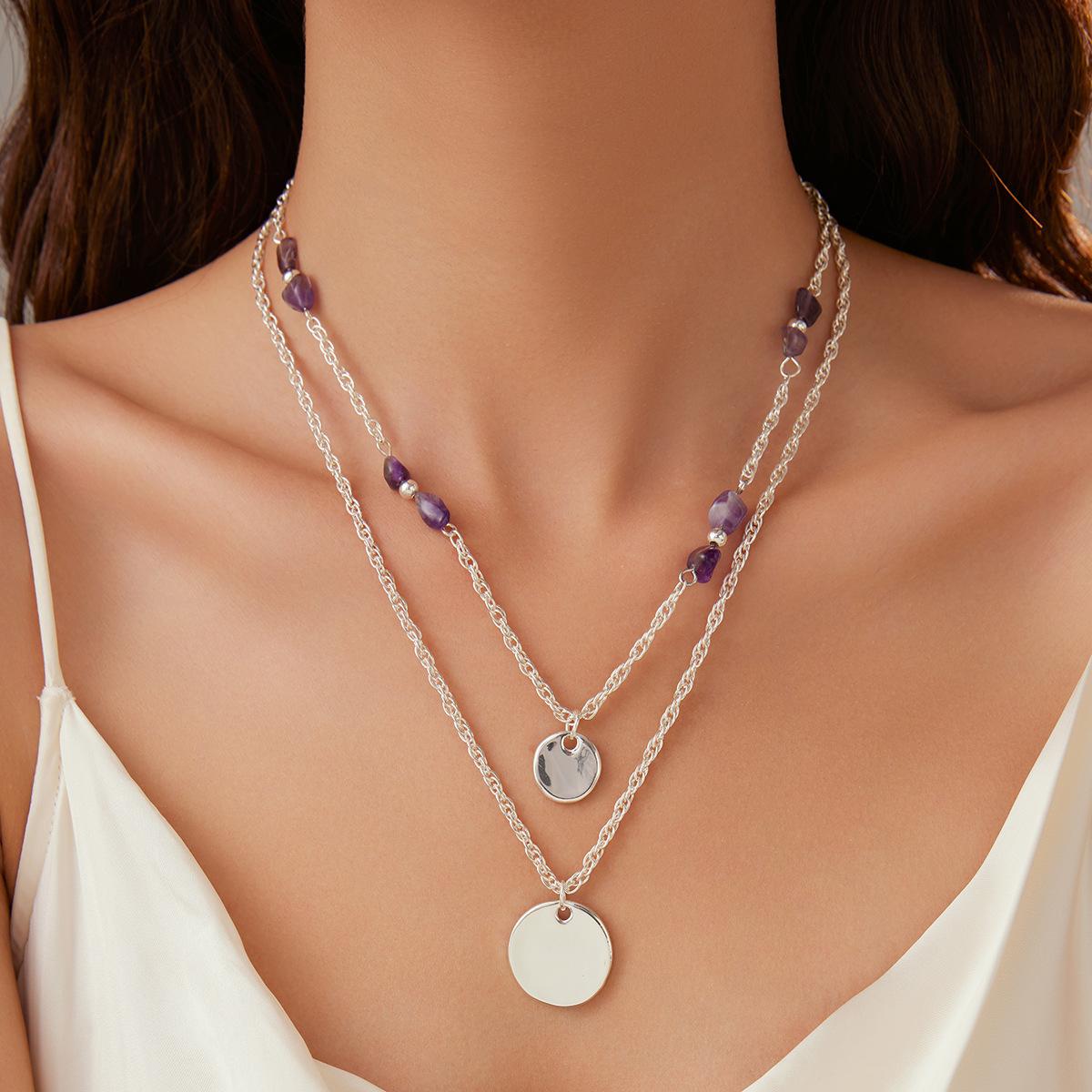 

Двухслойное хрустальное колье, женское ретро универсальное колье с подвеской с бахромой из пайеток.