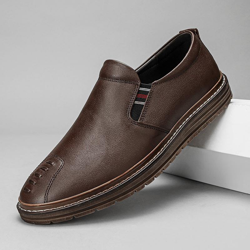 Genuine Leather Quality Men'S Shoes Brand Men Casual Shoes Luxury Business Platform Shoes Breathable Slip On Driving Moccasins