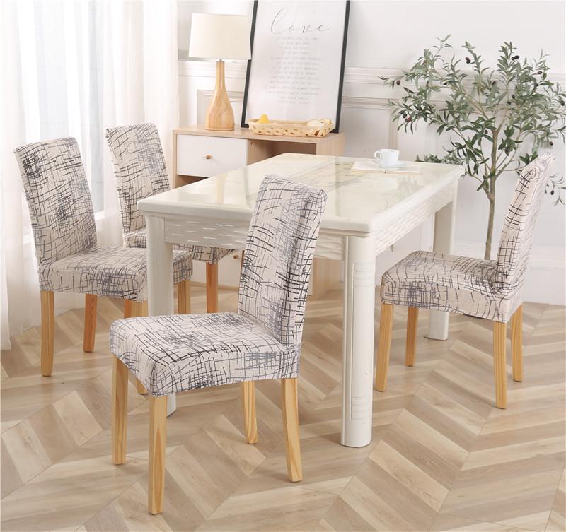 1PC Geometrische Stuhlhusse Elastischer Sitzschutz Stuhlhussen für Esszimmer Küche Hotel Wohnzimmer Hochzeitsbankett