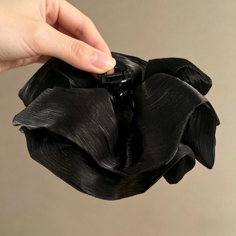 Korean Style Pleated Cloud Crab Claw Hair Clip Mesh Flower Bud Hair Clip Shark Clip Women Accessories