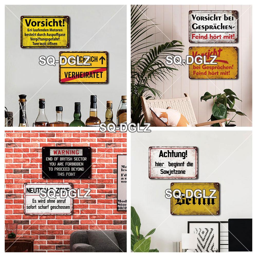 [SQ-DGLZ] Vintage Retro Achtung Berlin Tin Sign Metal Sign Shop Plate Home Bar Wall Sticker Decoration Plaque Poster Decor Gift
