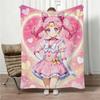 Summer Sailor Moon Chibiusa Flannel Blanket Cute Anime Print Throw Blanket Soft Warm Bed Sofa Blanket Gift for Anime Fans