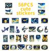 56 Fantasy Starry Sky Blue And Gold Stickers Universe Steampunk Style Creative Retro Fantasy Decorative Stickers