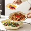 Light Luxury Cream Fruit Plate Household Living Room Coffee Table Ornament Front Desk Candy Plate Multi-Layer Flower Fruit Plate For Snacks