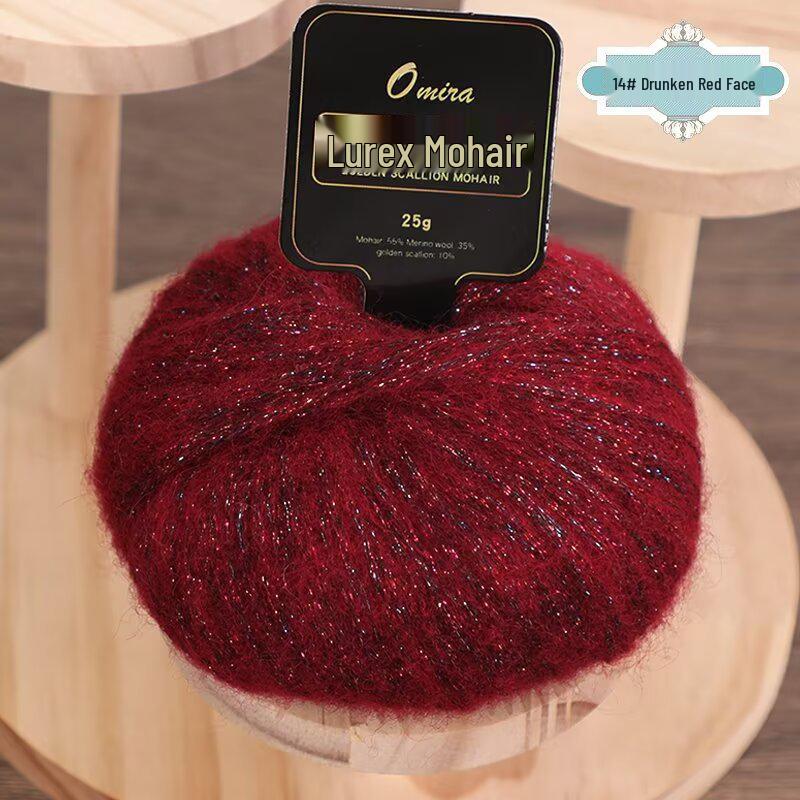 

Blue Tears Shimmering Lurex Mohair Yarn – Medium Thick Hand-Knitting Yarn with Bright Silk