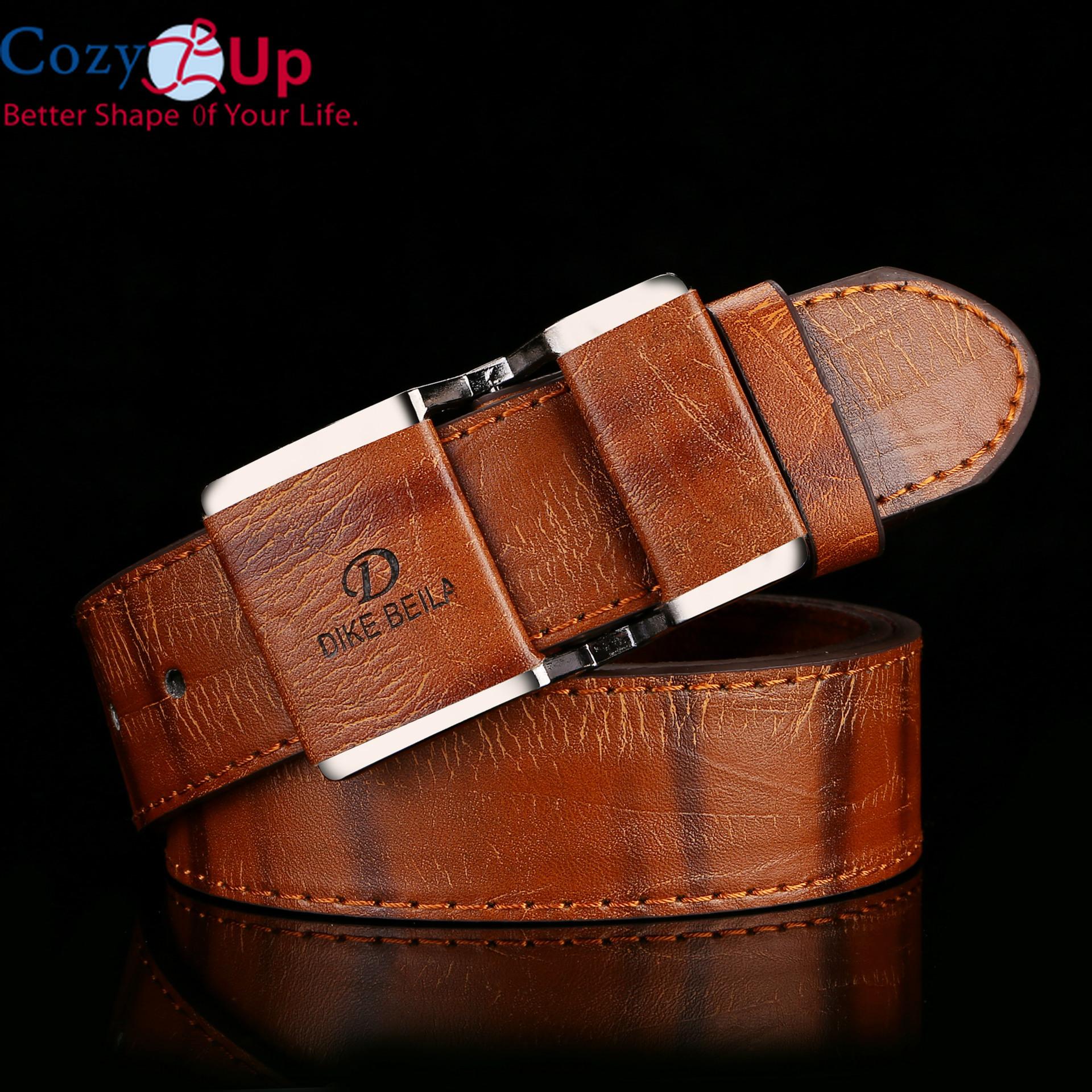 

Уютный повседневный ремень с храповым механизмом для мужчин, кожаный ремень высокого качества из серого сплава с автоматической пряжкой, поясной ремень, мужские ремни из воловьей кожи 110 см 95-115CM верблюд