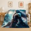 Cloud Tifa Final Fantasy Games Sephiroth Flannel Blanket Soft Warm Throw Blanket for Bedroom Living Room Bed Travel Picnic Gift