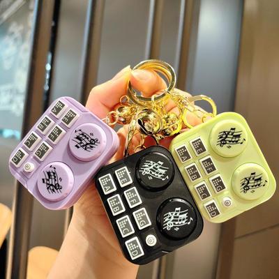 Light-Up Mini DJ Mixer Keychain: Cartoon Music Game Console Charm