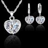 Shinning CZ Women Jewelry Sets 925 Sterling Silver Color Color Cubic Zircon Apple Pendant Necklace Hoop Earrings Sets