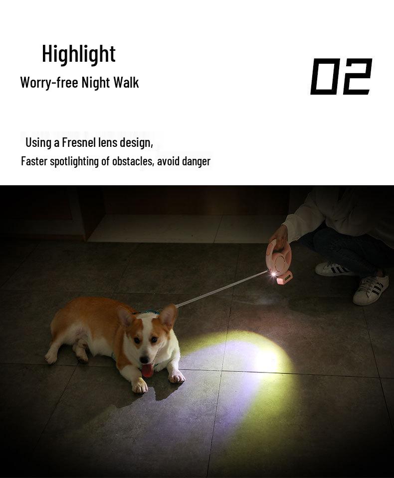 Reflective 3m Retractable Dog Leash with Safe Control for Walking