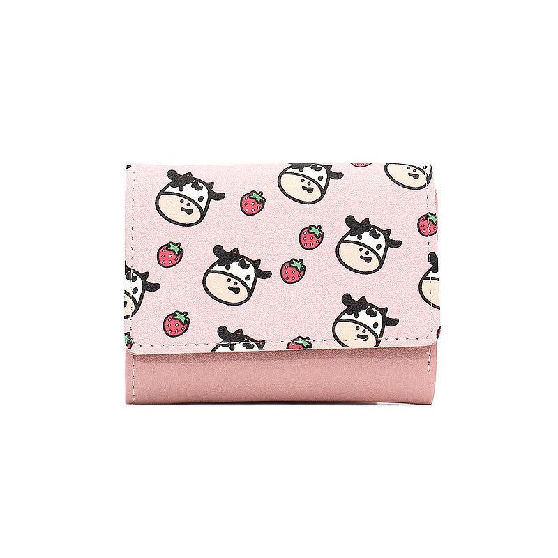 

Multi-card Short Small Change Bag Women s Mini Wallet Three-fold Wallet Day Cow Card Bag Women
