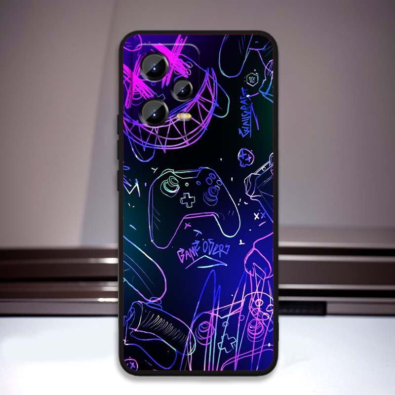 Creative Game Controller Phone Case For Xiaomi Redmi Note 15 14 13 12 12S 11E 11 11S Pro Plus 4G 5G Black Soft TPU