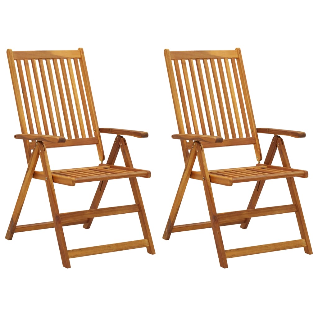 Garden Lounge Chairs 2 pcs. with Cushions Solid Acacia Wood